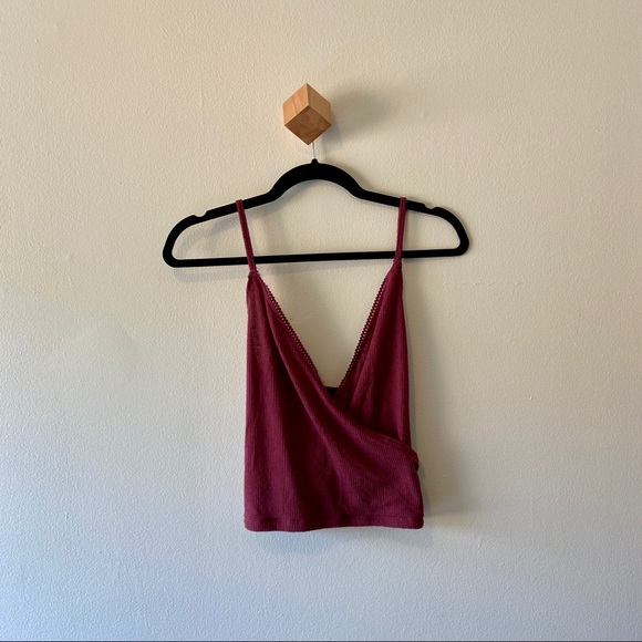 UO Out From Under Maroon Ribbed Knit Tank Top L - Picture 2 of 4